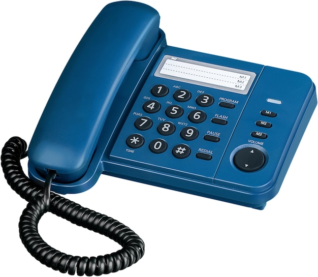 Telefono da ufficio blu