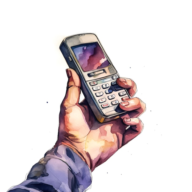 Telefono in mano Illustrazione