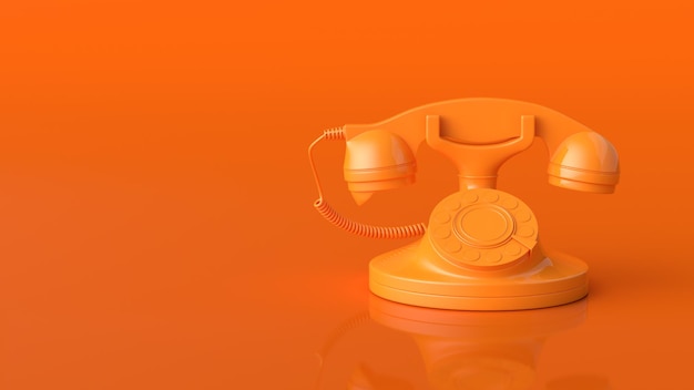 telefono retrò o vintage con colore monocromatico arancione