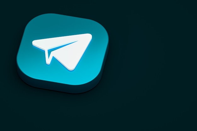 Telegram minimal logo rendering 3d