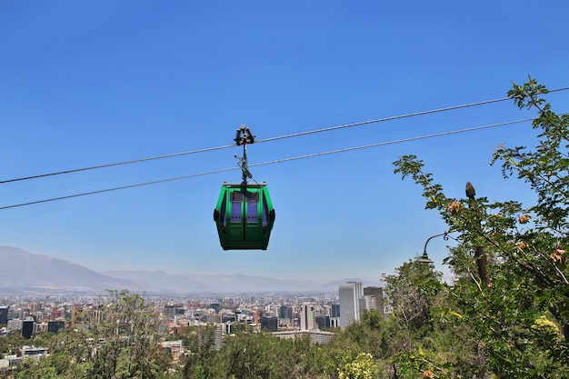 Telepherique la funivia sulla collina di San Cristobal a Santiago del Cile