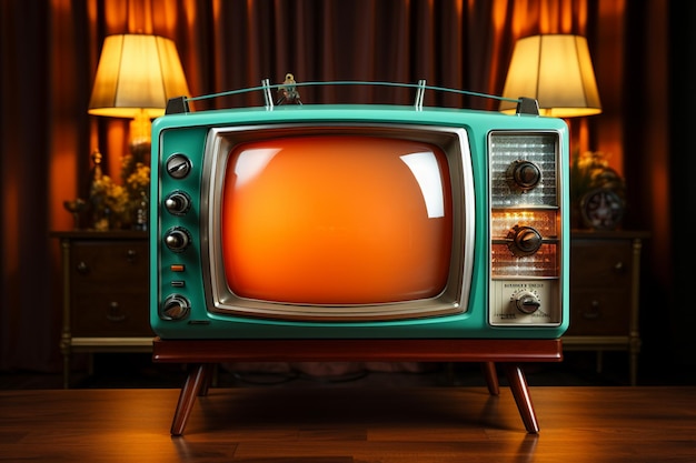 televisione retrò sul tavolo