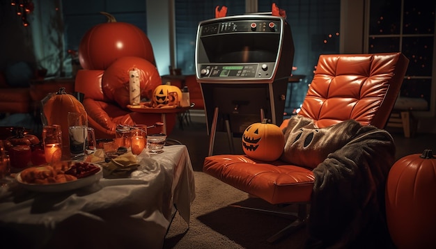 Tema retrofuturistico della festa di Halloween