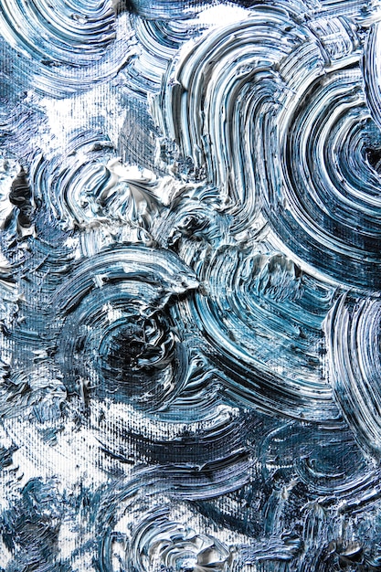 Tempesta. Pittura strutturata crema su sfondo senza soluzione di continuità, opere d'arte astratte. Wallpaper per dispositivo, copyspace per la pubblicità. Il prodotto d'arte dell'artista, bicolore. Ispirazione, occupazione creativa.