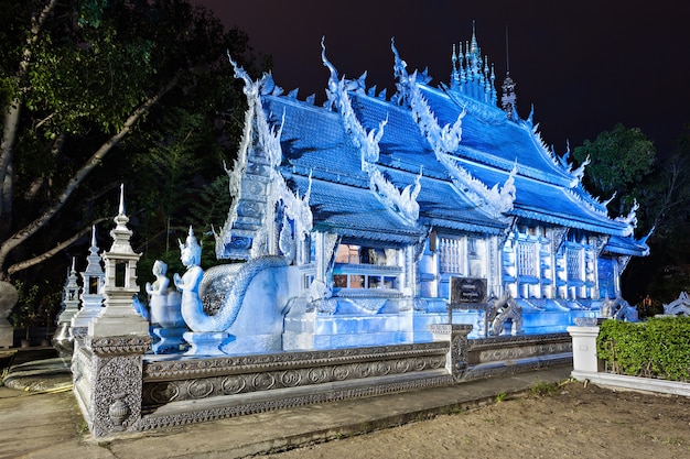 Tempio d'argento di notte a Chiang Mai, Thailandia