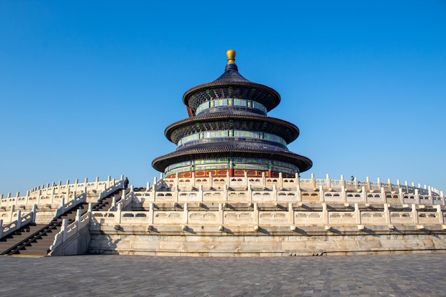 Tempio del cielo sullo sfondo del cielo blu a pechino in Cina