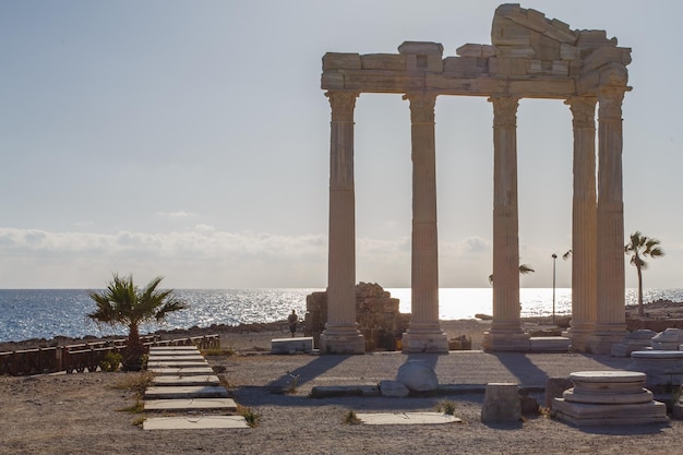 Tempio di Apollo nell'antica città di Side Turkey Rovine di una città romana