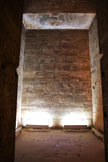 Tempio di Edfu sul fiume Nilo in Egitto