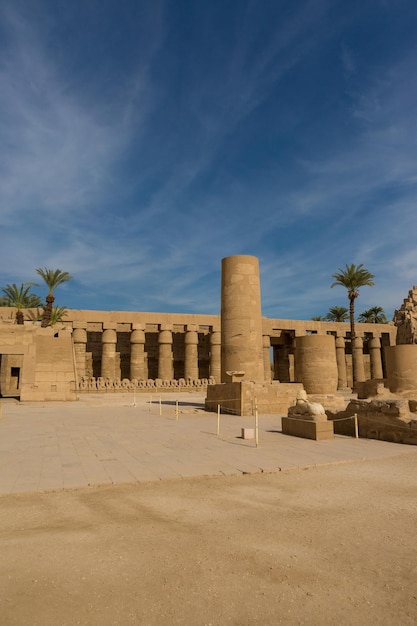 Tempio di Karnak Sculture colossali dell'antico Egitto nella Valle del Nilo a Luxor Geroglifici in rilievo sulla paretex9