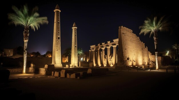 Tempio di Luxor architettura storica dell'Egitto patrimonio della civiltà dell'UNESCO turista religioso