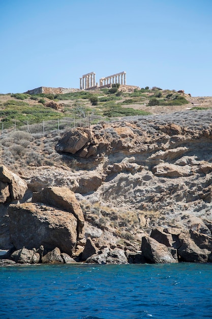 Tempio di Poseidone a Capo Sounion in Grecia