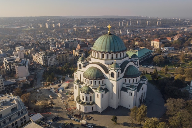 Tempio di San Sava a Belgrado. Vista aerea