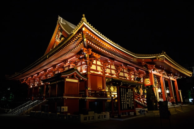 TEMPIO DI SENSOJI, GIAPPONE - 25 APRILE 2016: Il portone del tempio di Sensoji alla notte.