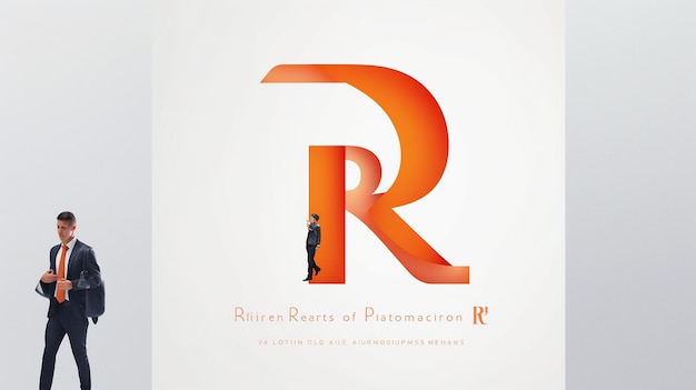 Template del logo delle lettere R con la forma delle persone