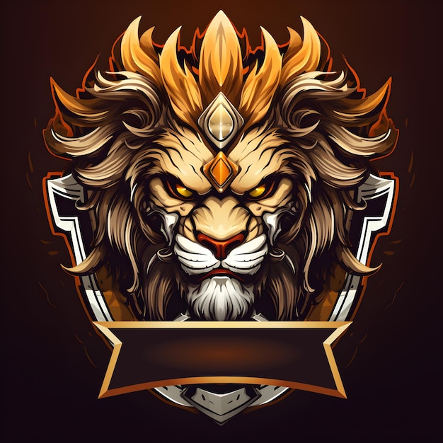 Template del logo di Lion Head Esport