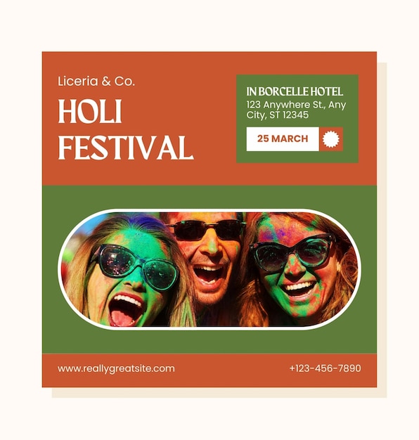 Template del poster di Holi hai