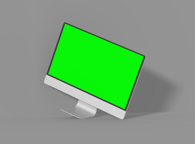 Template desktop con schermata verde per UIUX Product Showcase 3D Render