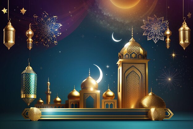 Template di banner web di Eid Mubarak e Eid ul Fitr