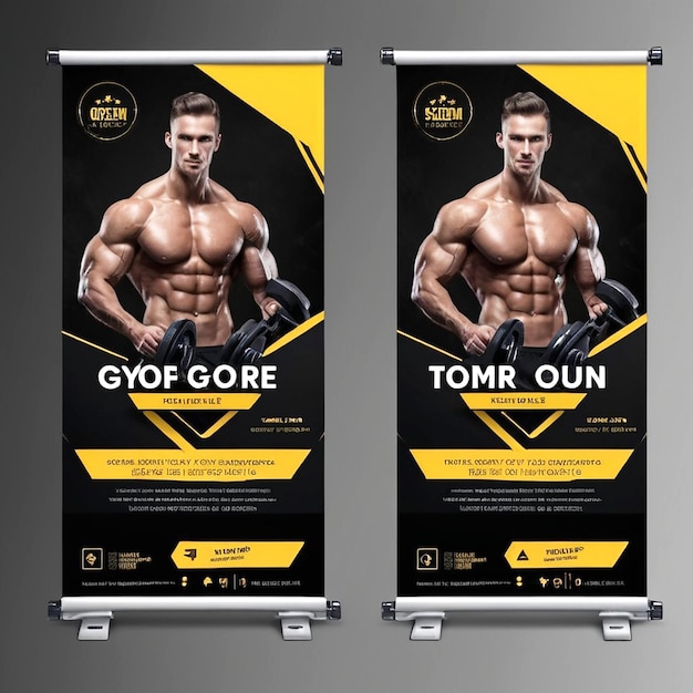 TEMPLATE di progettazione del banner della palestra PREMIUM
