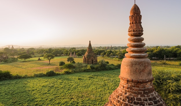 Templi di Bagan al tramonto, Myanmar