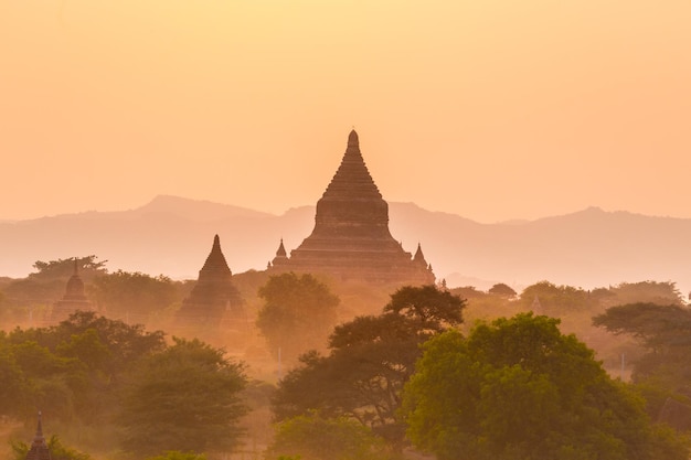 Templi di Bagan un'antica città situata nella regione di Mandalay della Birmania Myanmar Asia