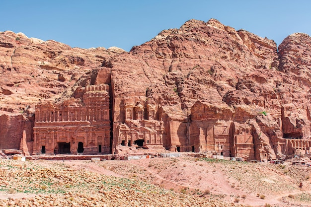 Templi e tombe nella città di Petra Giordania architettura antica
