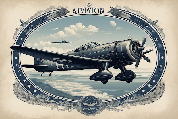 Tempo di volo Vintage Aviation Tee Design