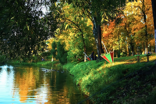 Tempo soleggiato nel parco autunnale