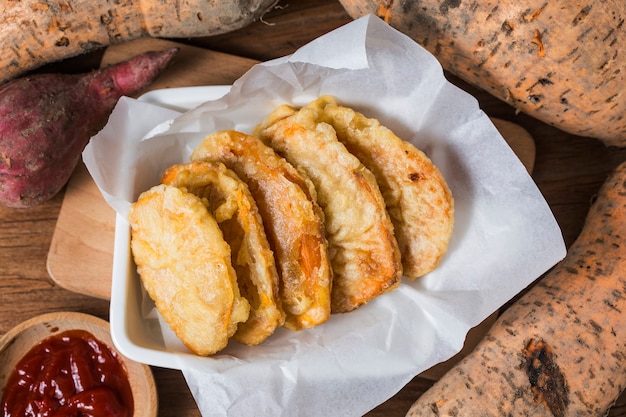 Tempura di verdure patata dolcemente fritta