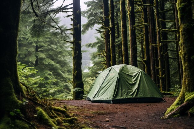 Tenda da campeggio nella foresta