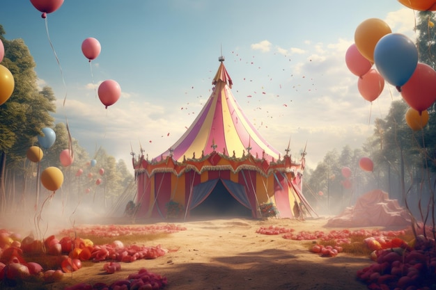 Tenda da circo con palloncini