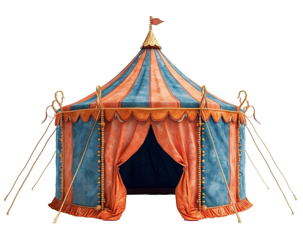 Tenda da circo isolata su sfondo bianco trasparente