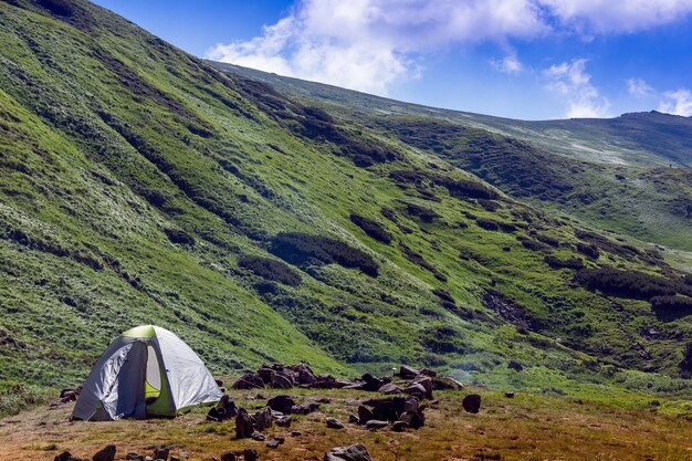 Tenda in montagna