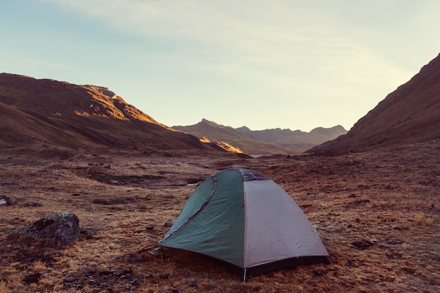 Tenda in montagna