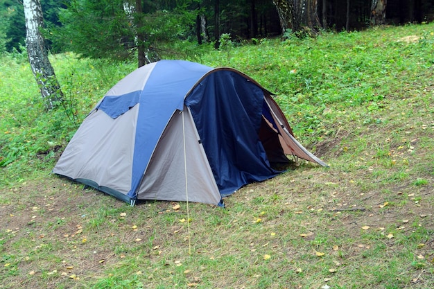 tenda nella foresta