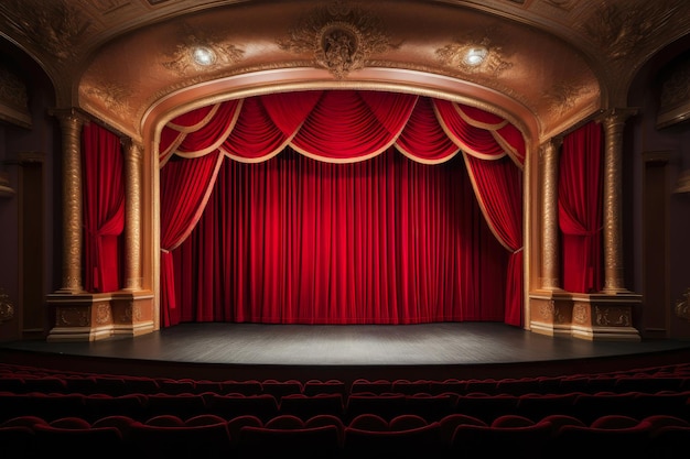 Tende di velluto rosso in ambientazione teatrale