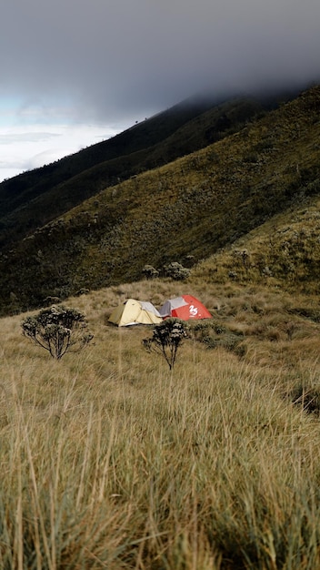 Tende nell'area del campo del Monte Merbabu