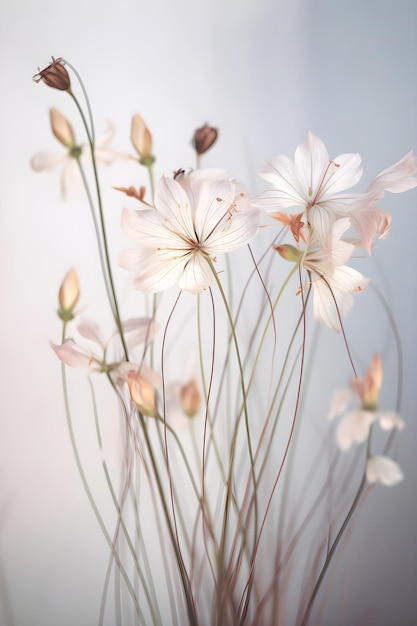 Tender fiori primo piano Aria leggera delicata immagine artistica AI generato