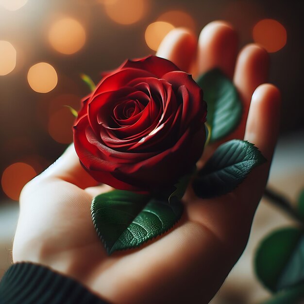 Tenendo per mano la rosa