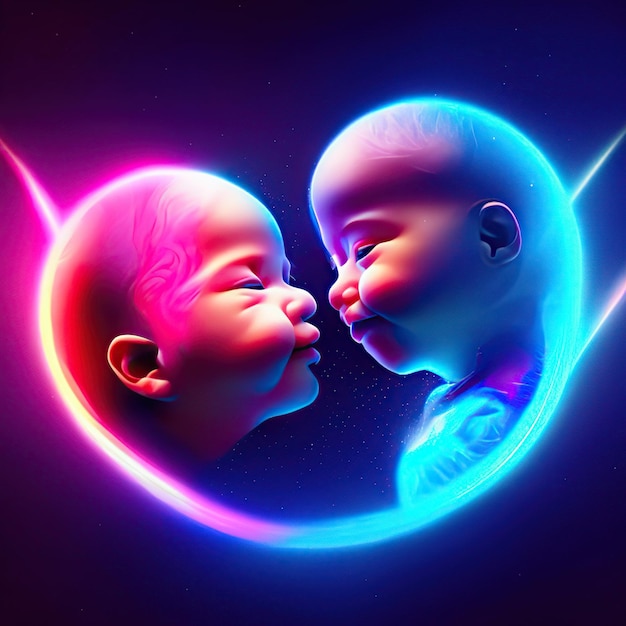 teneri neonati che formano un cuore