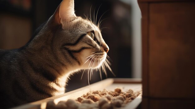 Tenero gatto coccole Simpatico gattino delicato AI generato