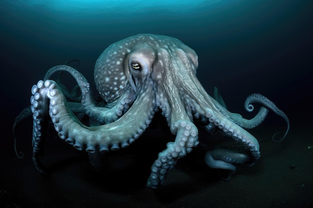 Tentacoli di kraken di polpo d'alto mare che si insinuano dalle profondità