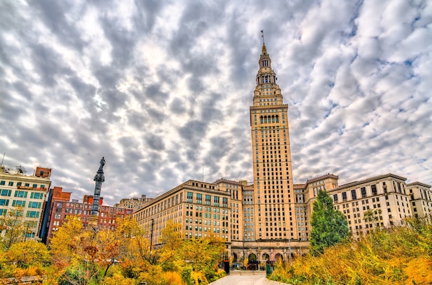 Terminal Tower costruita nel 1930 nel centro di Cleveland Ohio, Stati Uniti