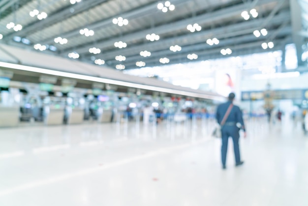 Terminale dell'aeroporto di sfocatura astratta per lo sfondo