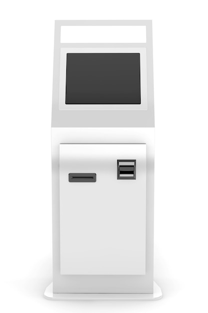 Terminale di pagamento elettronico su sfondo bianco