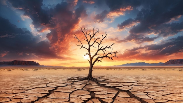 Terra con suolo asciutto e fessurato Deserto Fondo di riscaldamento globale
