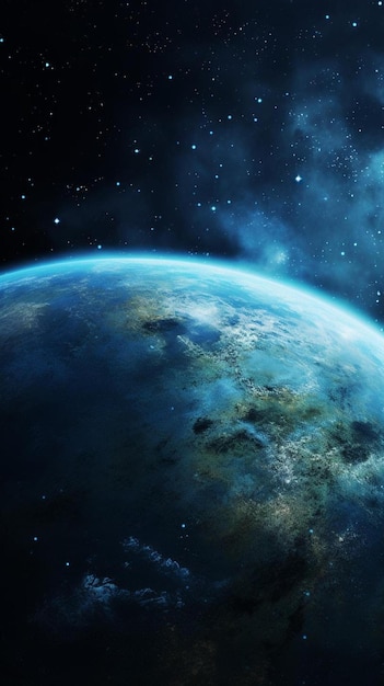 terra con un pianeta blu nello spazio