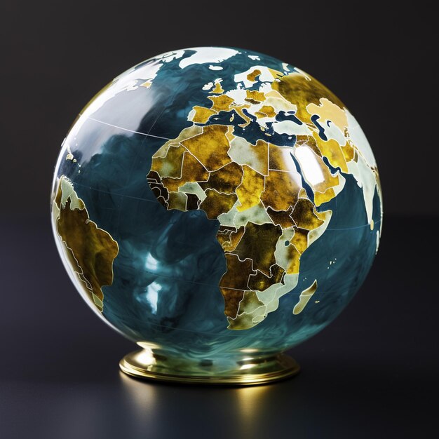 Terra globo africa formata con l'opale