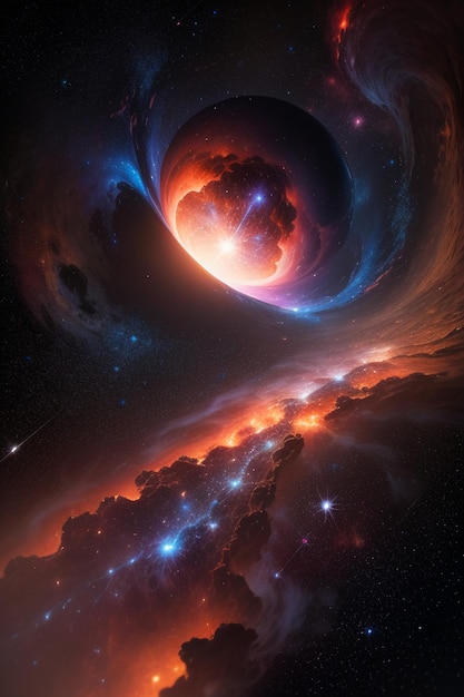 Terra nello spazio Via Lattea sistema solare cielo stellato universo buco nero nebulosa sfondo carta da parati