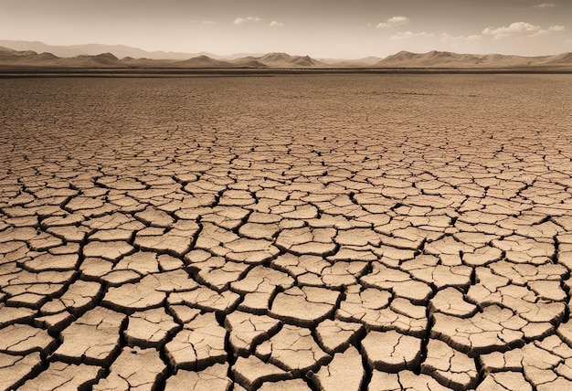 Terra secca e screpolata nel deserto